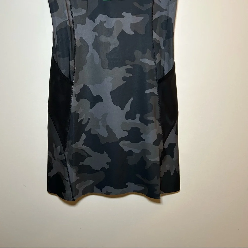 FLINT PARK Ace Tennis Dress Camo Black Mesh Mini Activewear Lightweight Medium